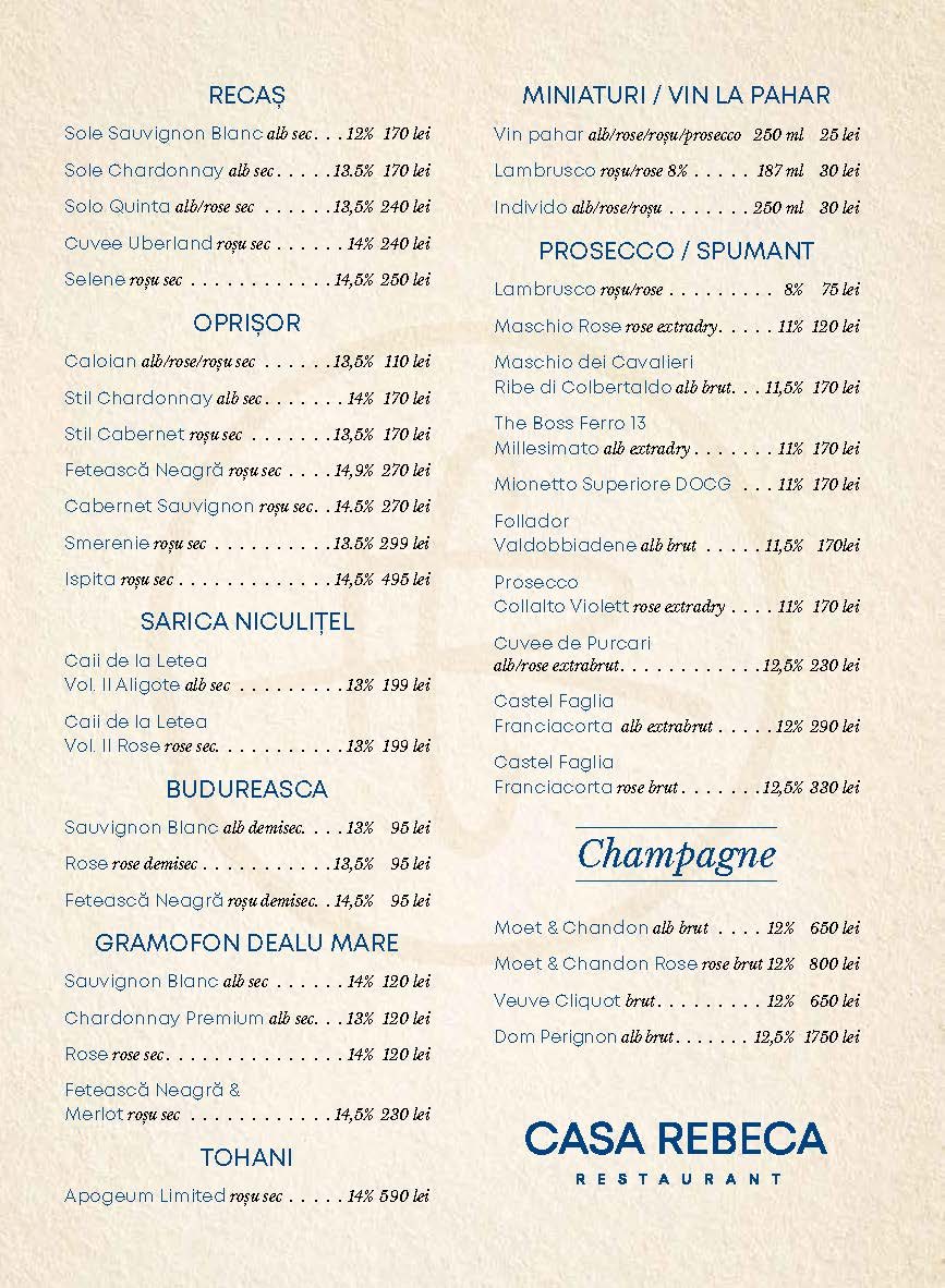 Meniu Casa Rebeca — pagina 12